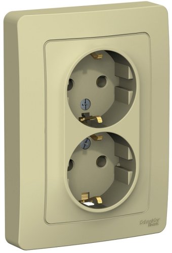 Розетка с заземлением Systeme Electric Blanca 1-м. 2-мод. бежевый картинка